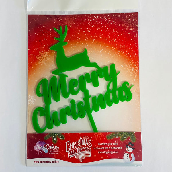 Merry Christmas Reindeer Cake Topper