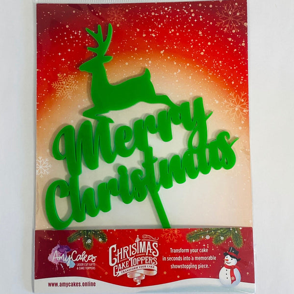 Merry Christmas Reindeer Cake Topper