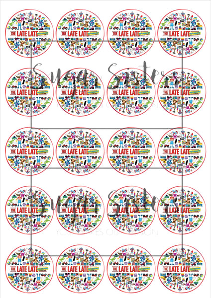 RTE Late Late Toy Show Edible Toppers - (20 Toppers)