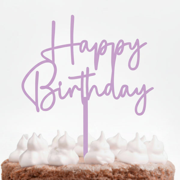 Mauve Pastel Happy Birthday Topper