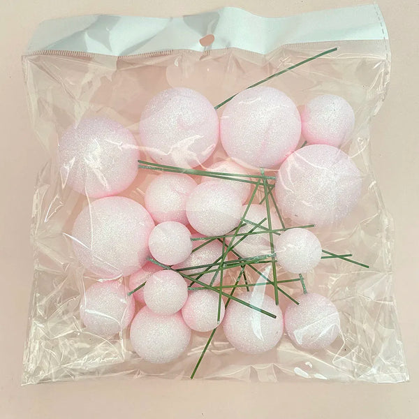 SUGAR SISTERS - Pale Pink Glitter Cake Balls Pk 20