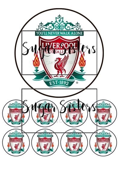 Liverpool Edible Topper - (1 x 6" Disc ) (8 x 2" Discs)