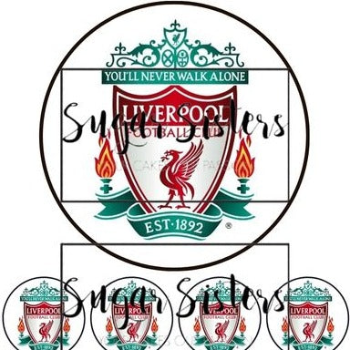Liverpool Edible Topper - (1 x 6" Disc ) (8 x 2" Discs)