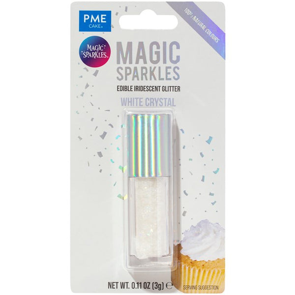White Crystal  Edible Iridescent  Glitter 3g - MAGIC SPARKLES