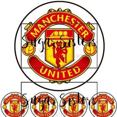 Manchester United Edible Topper - (1 x 6" Disc ) (8 x 2" Discs)