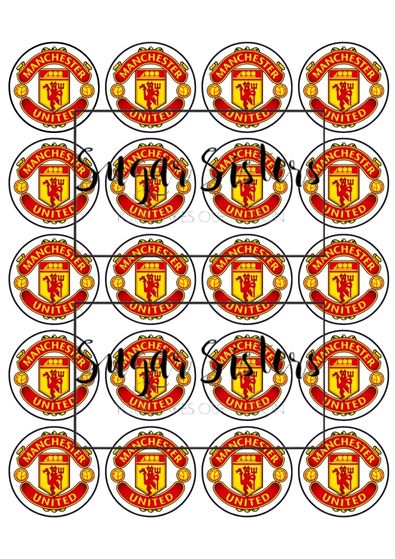 Manchester United Edible Toppers - (20 Toppers)