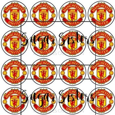 Manchester United Edible Toppers - (20 Toppers)