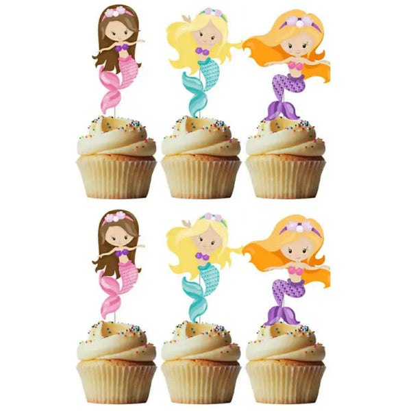 Mermaid Cupcake Toppers Pk 6