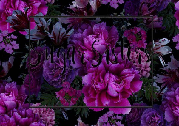 Moody Purple Flowers Wrap Edible Image