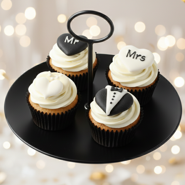 Sugar Decoration Mr & Mrs Love Heart Pk 12