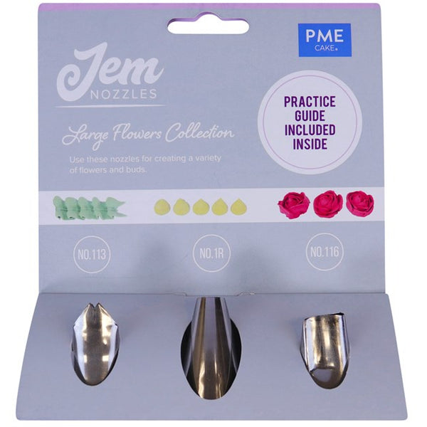 Jem Nozzle Set Large Flowers Collection Pk 3