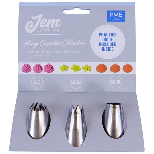 Jem Nozzle Set Large Cupcakes Collection Pk 3