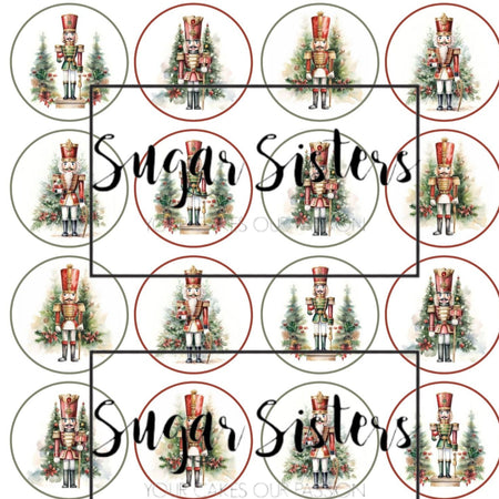 Vintage Christmas Edible Toppers - (20 Toppers)