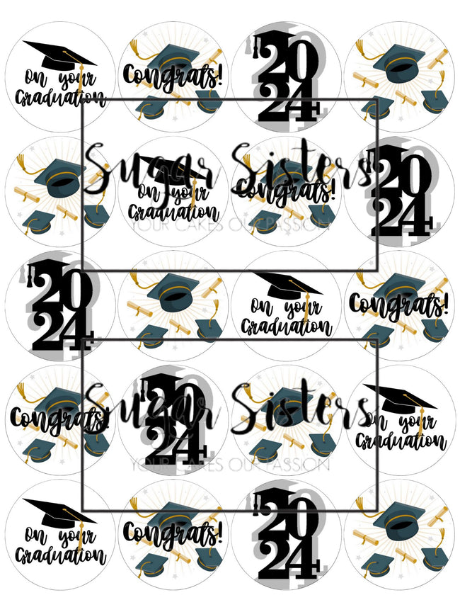 On Your Graduation Edible Toppers - (20 Toppers)