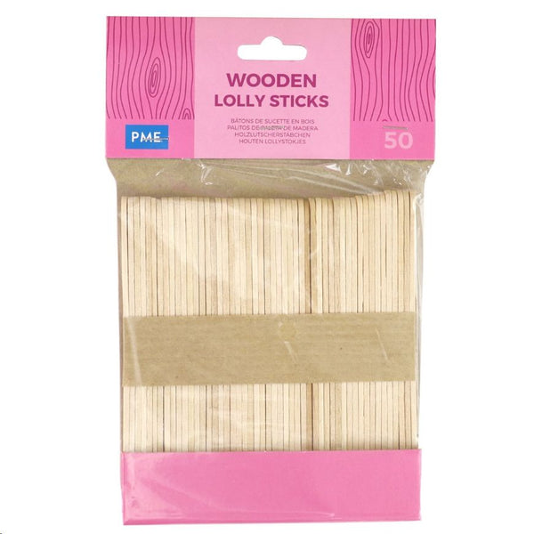 PME Wooden Lolly Sticks Pk 50
