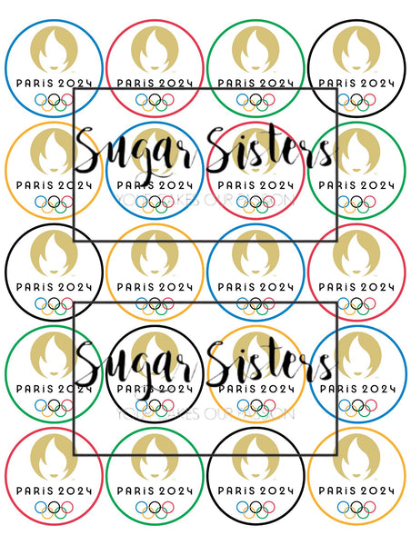 Paris Olympics Edible Toppers - (20 Toppers)