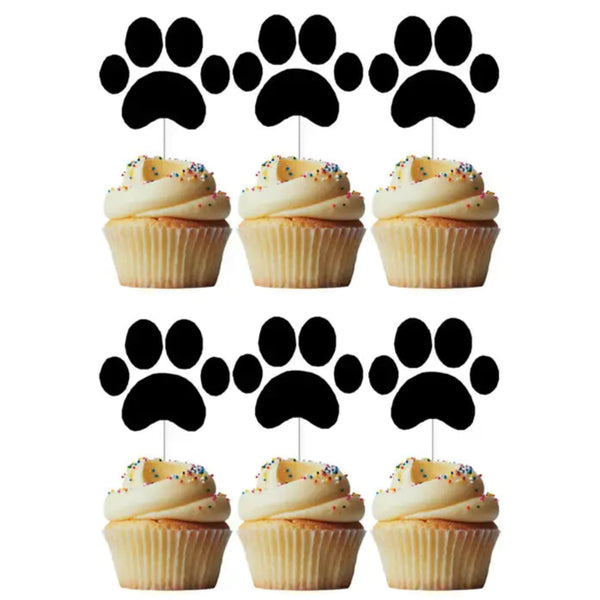 Pawprint Cupcake Toppers Pk 6