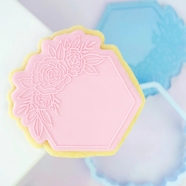 Floral Hexagon Frame  OUTboss STAMP N CUT