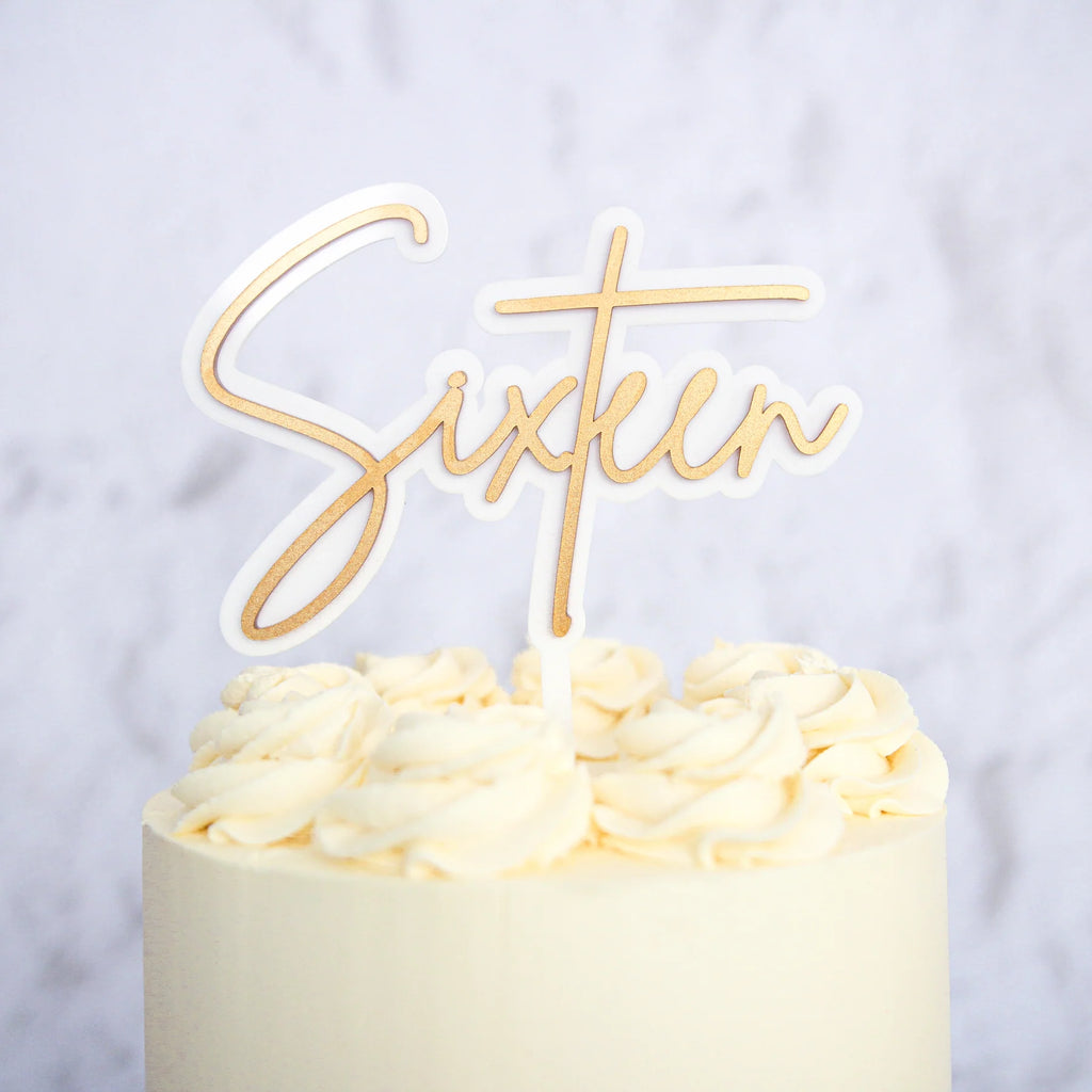 Sixteen Cake Topper Gold - SWEET STAMP
