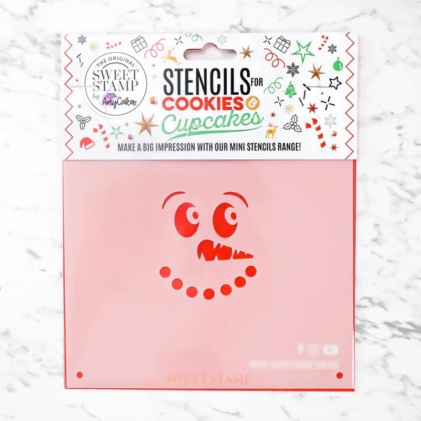 Mini Cookie / Bento & Cupcake Stencil - Snowman