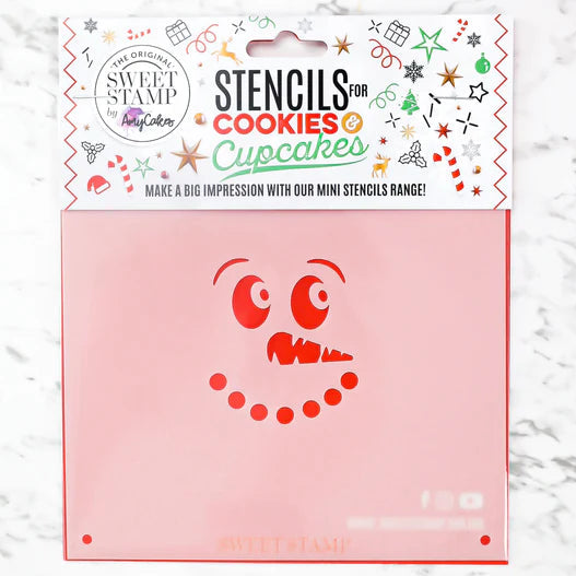 Mini Cookie / Bento & Cupcake Stencil - Snowman