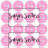 Communion Pink  Edible Toppers - (20 Toppers)