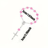 Mini Pink Rose Rosary Beads 1 Pc DECO-CAKE