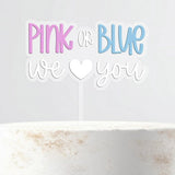 Pink or Blue Cake Topper Clear Acrylic & Pastel Acrylic