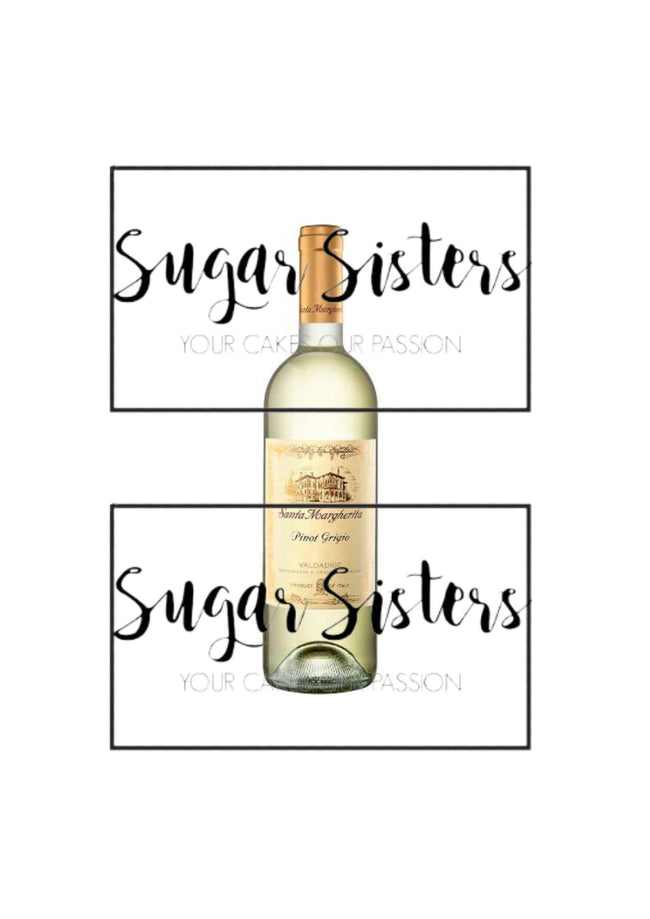 White Wine Bottle Edible Decal - (1 Image 6.5" tall )