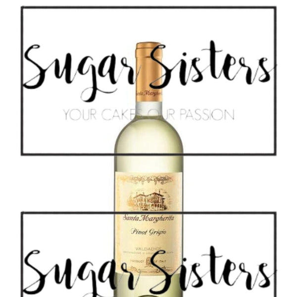 White Wine Bottle Edible Decal - (1 Image 6.5" tall )