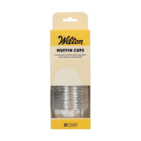 Baking cups Metallic Silver Pk 50 - WILTON
