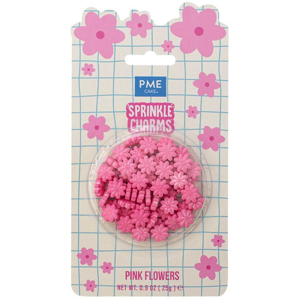 Pink Flowers Sprinkle Charms 25g