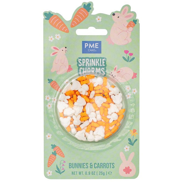 Bunnies & Carrots Sprinkle Charms 25g