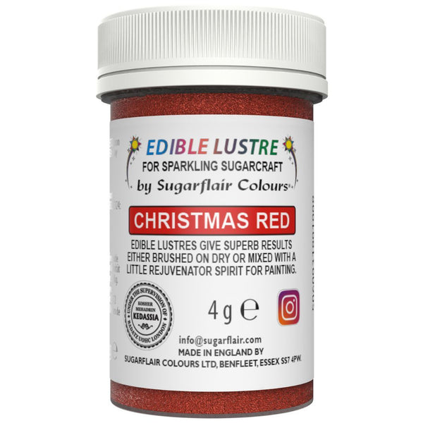 Christmas Red Edible Lustre Dust 4g