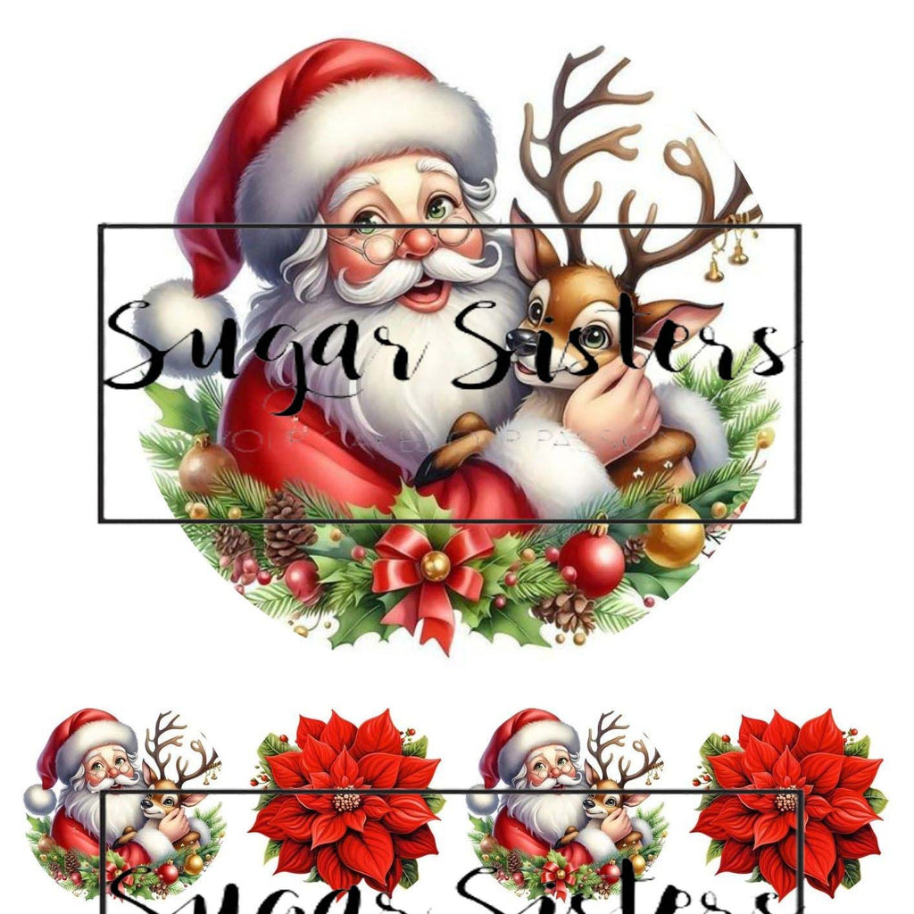 Santa and Rudolph Edible Toppers - (1 x 6