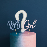 Gender Reveal Cake Topper Set