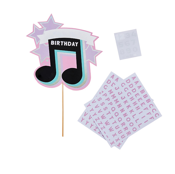 Personalised Musical Note Cake Topper with 3 Sticker sheets
