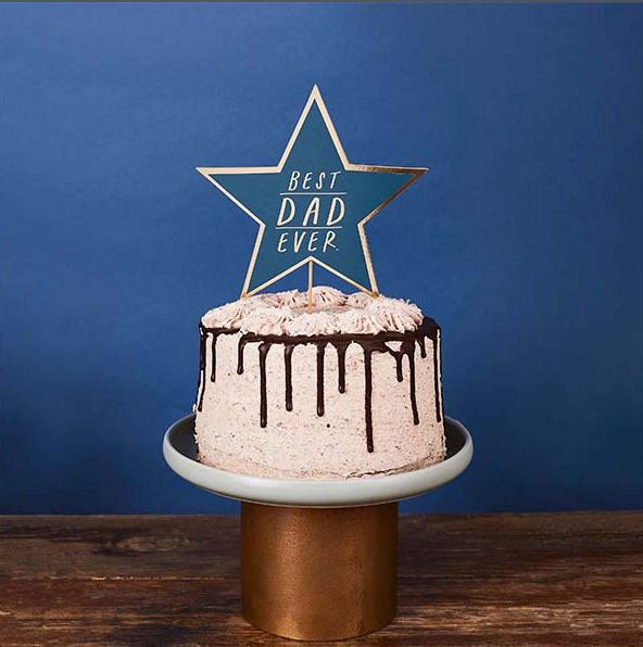 Best Dad Ever Gold Foiled Cake Topper
