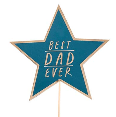 Best Dad Ever Gold Foiled Cake Topper