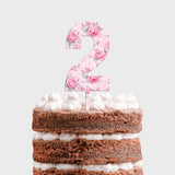 Pretty Pink Flower Number Toppers (Asstd Numbers)