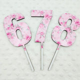 Pretty Pink Flower Number Toppers (Asstd Numbers)