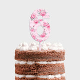 Pretty Pink Flower Number Toppers (Asstd Numbers)