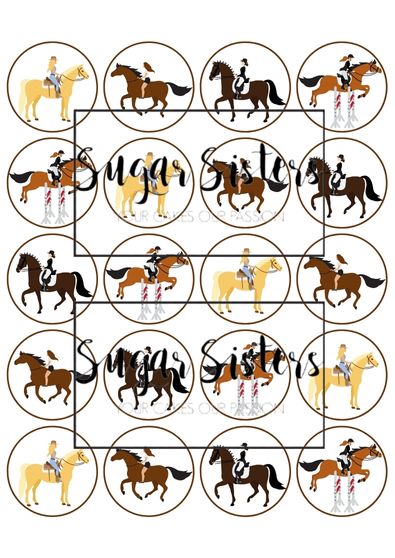 Showjumping Edible Toppers - (20 Toppers)