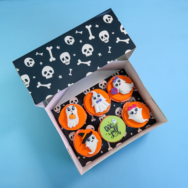 Luxury Black Skeleton Cupcake Box 6s