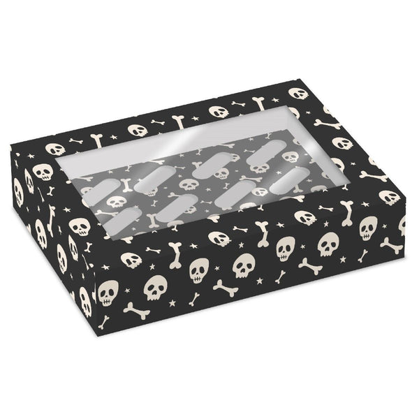 Luxury Black Skeleton Cupcake Box 12s
