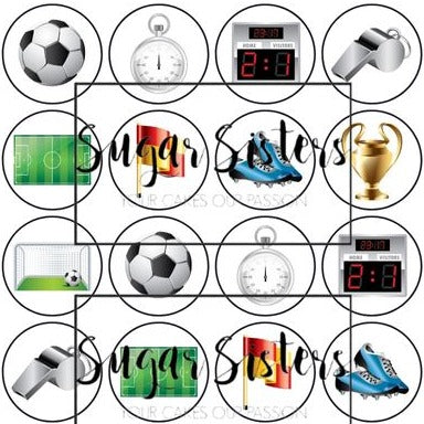 Soccer Icons Edible Toppers - (20 Toppers)