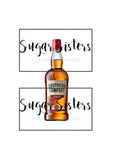 Gold Whiskey Bottle Edible Decal - (1 Image 6.5