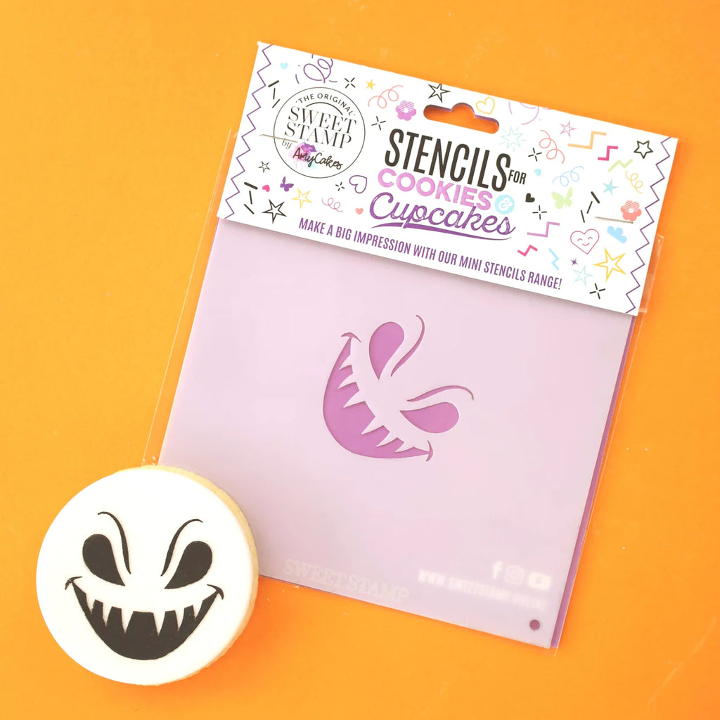 Mini Cookie / Bento & Cupcake Stencil Spooky Jack  - SWEET STAMP