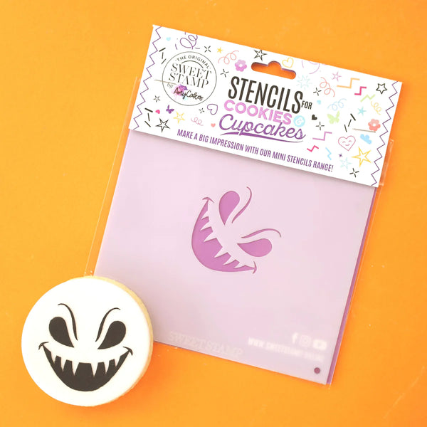 Mini Cookie / Bento & Cupcake Stencil Spooky Jack  - SWEET STAMP