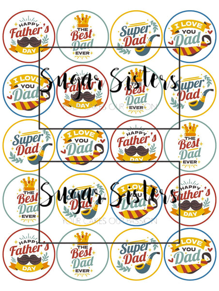 Super Dad Edible Toppers - (20 Toppers)